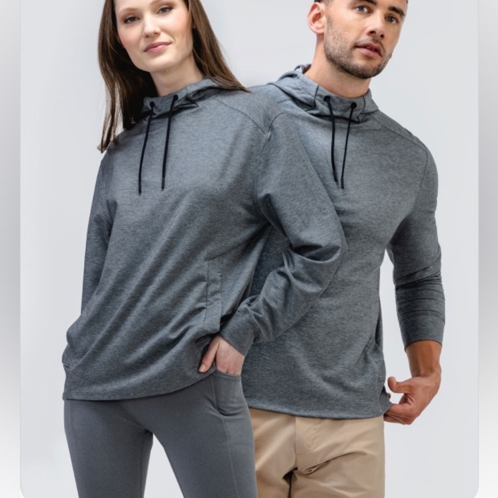 NWT Ministry of Supply Fusion Terry For All Hoodie in Classic Grey Heather XXXS